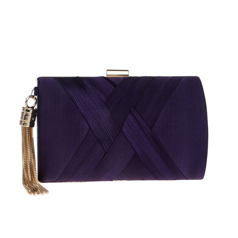 Luxe handtassen damestassen schoudertas kunstleer ketting avond clutch messenger crossbody tassen voor vrouwen: Paars 