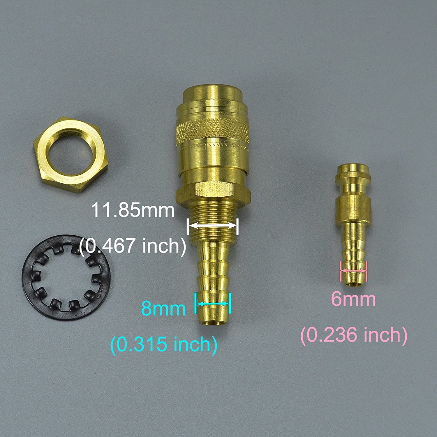Gas & Water Quick Connector Fitting Hose Gold Connector For PTA DB SR WP 9 17 18 26 TIG Welding Torch 1 Set