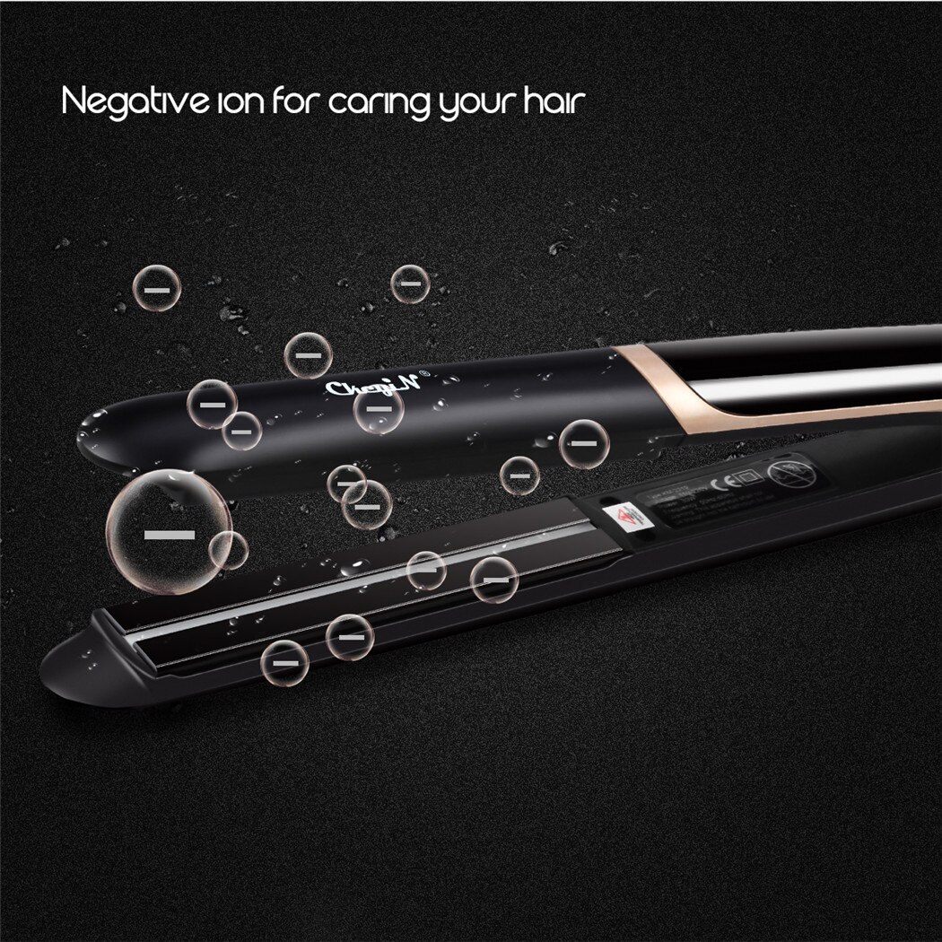 CkeyiN piastra per capelli a infrarossi lontani 2 in 1 e arricciacapelli ferro piatto ferro arricciacapelli tormalina strumento per lo messa in piega dell'anione in ceramica