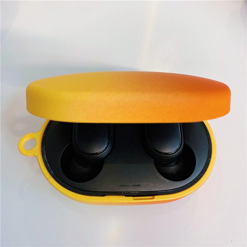 Kjoew siliconen oordopjes xiaomi redmi airdots s beschermhoes draadloze bluetooth-headsethoes voor airdots s hoesje: Geel oranje