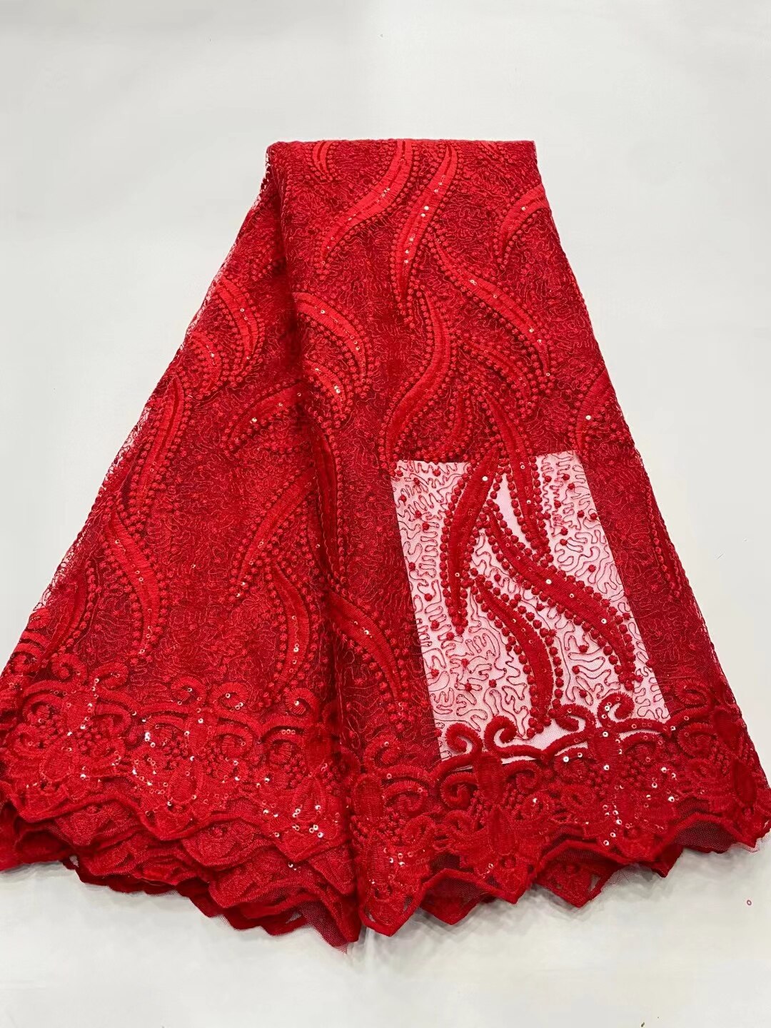 African Lace Fabric Onion Guipure Lace with Sequins Embroiderey Lace Fabric Nigeria Lace Fabric: as picture4