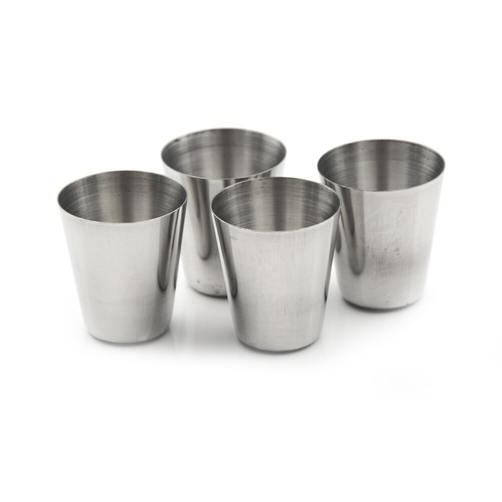 4pcs Camping / Travel Stainless Steel Shot Glass Set