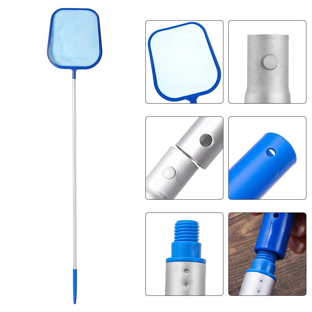 1pc pool sopnät teleskopstång pool skimmer rengöring fjädrar filter mesh yta pool damm ren verktyg