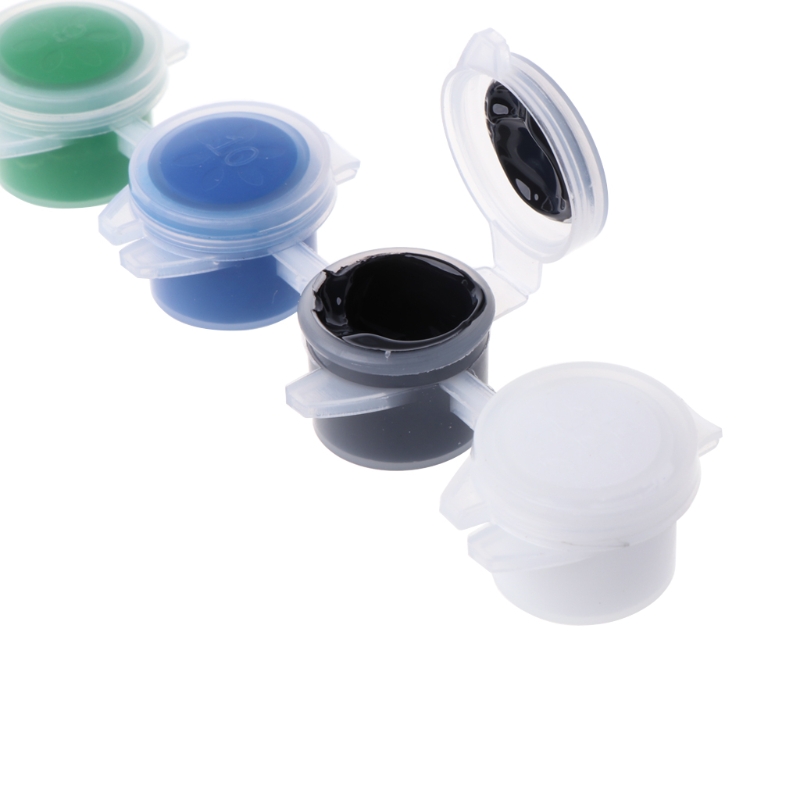 6 colores pinturas acrílicas con 2 pinceles uñas arte de pared pintura al óleo herramientas de arte suministro