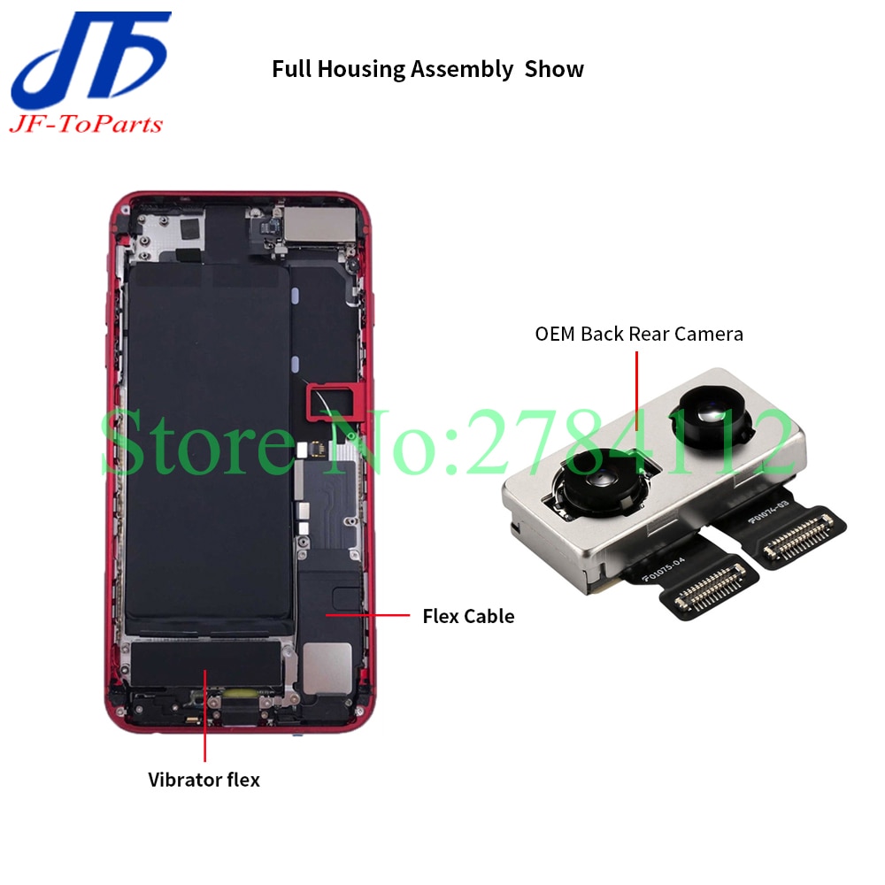 For IPhone 8 8G 8P Plus Back Full Housing Battery Rear Door Cover Middle Frame Chassis with Flex Cable Parts Assembly + Camera