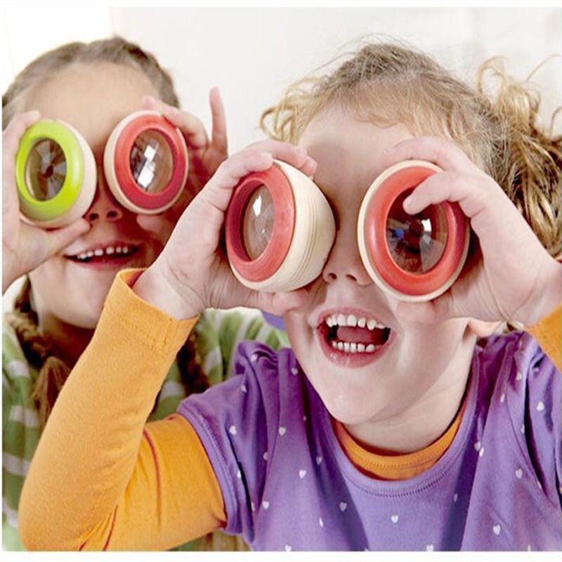 Wooden toys magical kaleidoscope KL08 prism of baby bee eye effect observed outside world