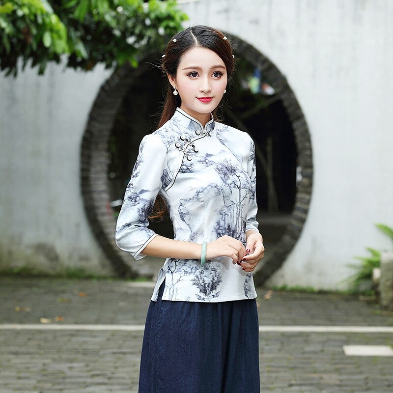 Traditional Chinese Clothing Women Sets Blouse And Pants Sets Elasticity Qipao Suits Tops Chinese Costume 3XL