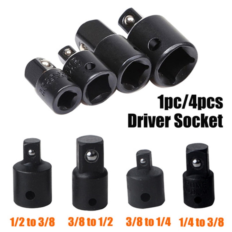 1/4pcs 1/4 3/8 1/2 Drive Socket Adapter Converter Reducer Air Impact Craftsman Socket Wrench Adapter Hand Tools Set Repair Tools