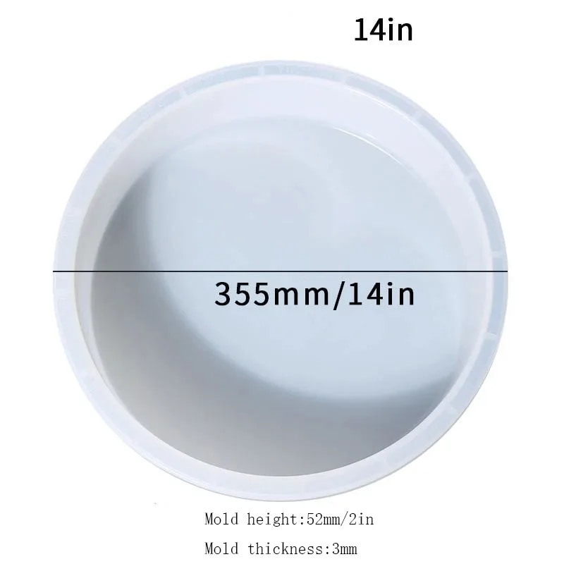 60cm Ocean Big Round Rectangle Table Resin Mold Oversize Round Table Ornaments River Table Silicone Mold Resin Casting Making: grey
