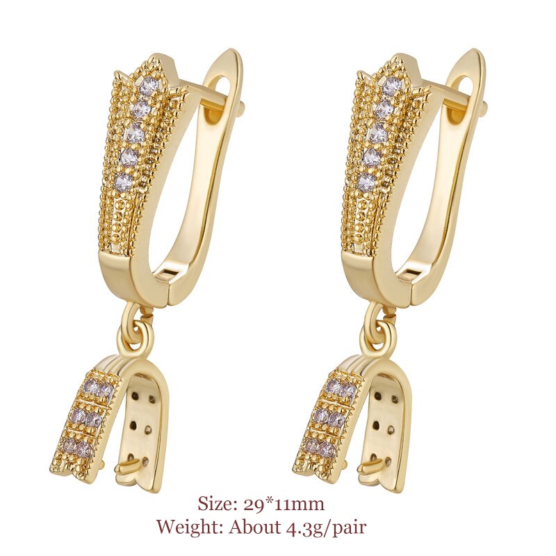Multi-Stil Glänzende Strass Ohrring Haken Verschlüsse Zirkon Ohrringe Erkenntnisse Für Frauen DIY Schmuck Zubehör Liefert