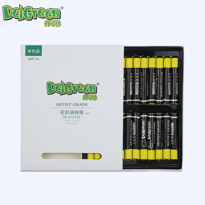 Monochrome Zware Kleurrijke Oliepastels 24 Stks/set 7 Kleuren Ronde Vorm Olie Pastel Krijt Sticks Enkele Kleur Set School Briefpapier