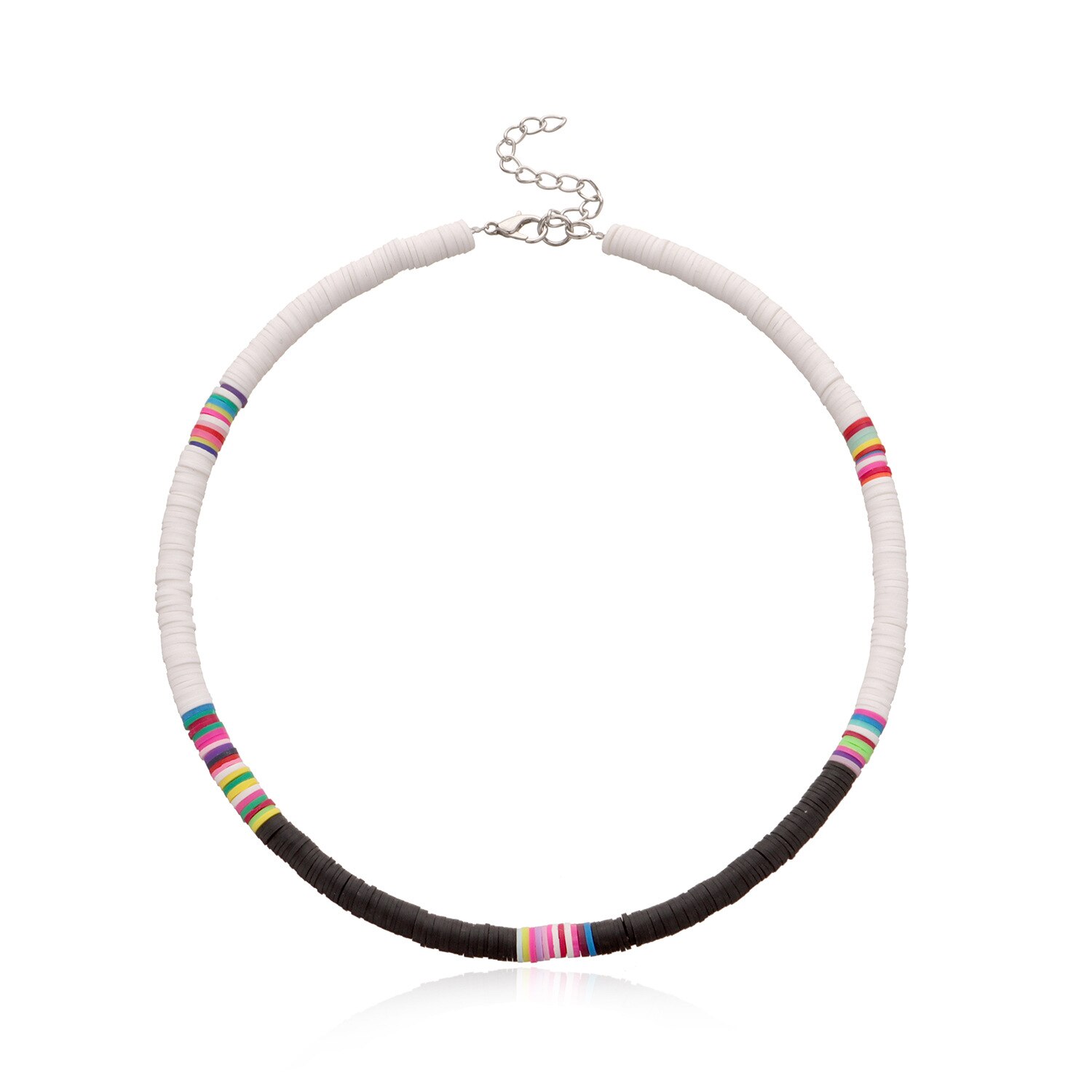 Tauam Zomer Wit Zwart Kleur Zachte Klei Kralen Choker Kettingen Voor Vrouwen Mannen Eenvoudige Minimalistische Kraag Kettingen Sieraden: ZW3516-11