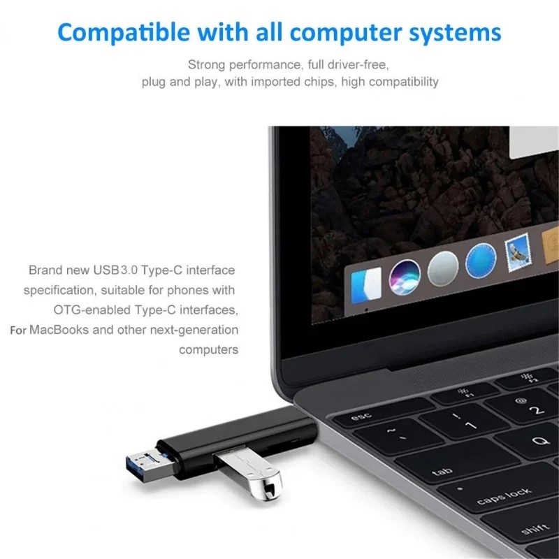 5 in 1 Multifunction USB 2.0 Type C USB Micro USB SD TF Memory Card Reader for Android Computer Dock OTG Type C Adapter