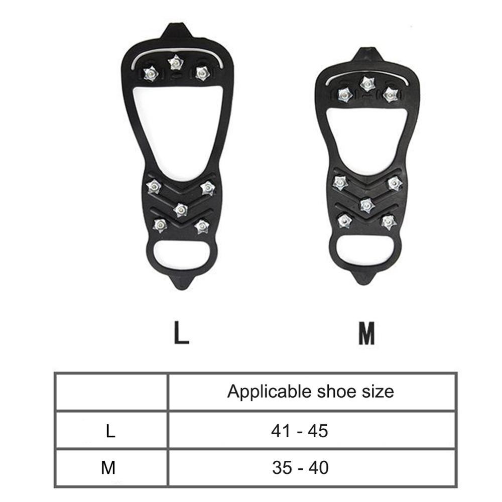 Winter Outdoor Anti-Skid Ice Climbing Shoe Spikes Ice Grips Cleats Over Snow Shoes Covers Crampon Stretch Tight Rubber Band