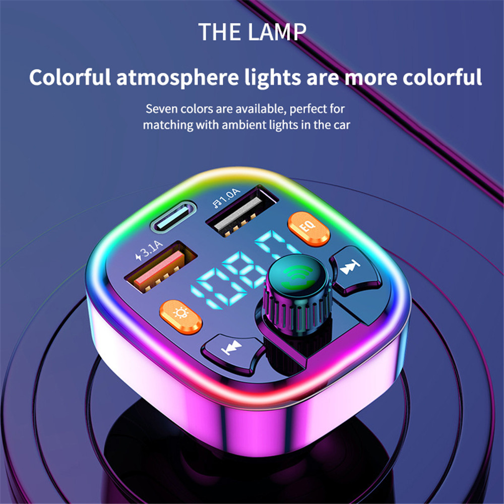 Q5 18W trasmettitore FM microfono esterno Dual USB PD tipo C caricabatterie per auto a ricarica rapida Bluetooth 5.0 vivavoce modulatore FM per auto