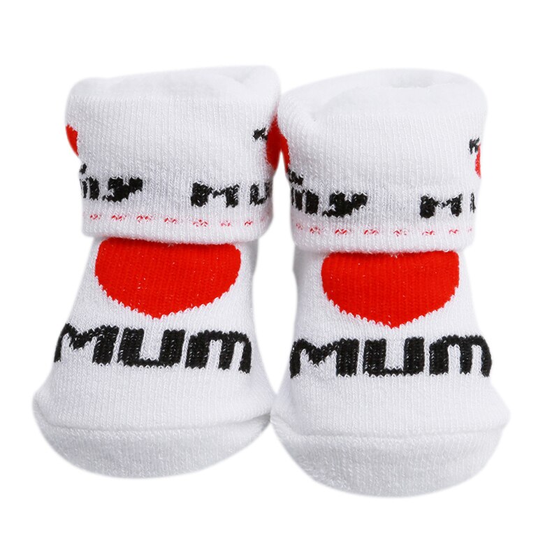 Baby Socks Rubber Slip-resistant Floor Socks Love Dad Love Mom Cartoon Kids Socks For Girls Boys 994604