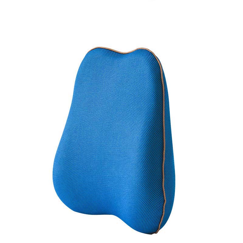 Cojín Lumbar de malla transpirable 3D para aliviar el dolor de ciática, cojín para la espalda del coche, soporte Lumbar de espuma viscoelástica, almohada Lumbar ergonómica: birdeyes blue