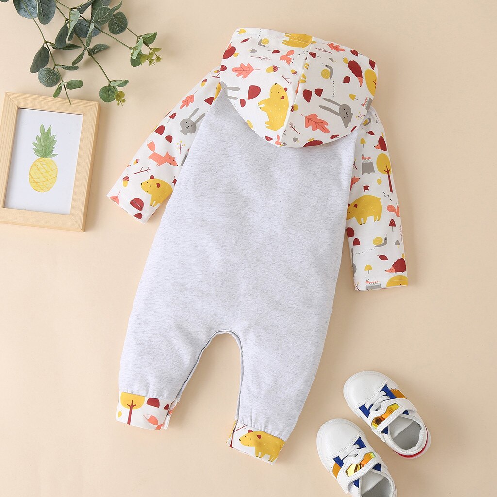 Kid Mädchen Jungen Kleidung Overall комбинезон детский Neue Neugeborenen Baby Cartoon Strampler Schüttelfrost Mit Kapuze Outfits Set
