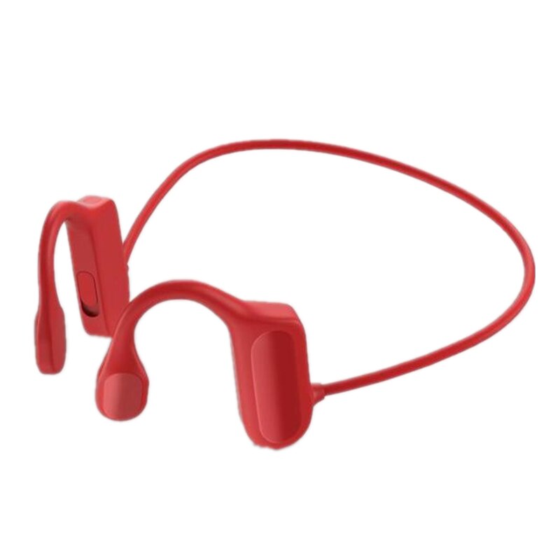 BL09 Bone Conduction Hook Earphone Wireless Bluetooth Headset Ear Stereo HIFI Sports Headphones With Microphone: Red