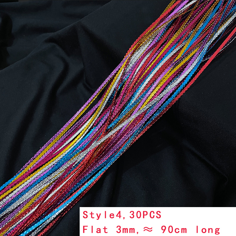 4-30 Uds 90CM gradiente colorido lazo de cuerda para el cabello mujeres sucio trenza cuerda para el cabello Hip Hop diadema niños cinta estilo trenzador: Marfíl