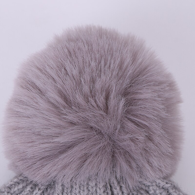 Bonnet et écharpe en fausse fourrure pour enfants, ensemble avec doublure, Bonnet et épais, couleur unie, automne, hiver