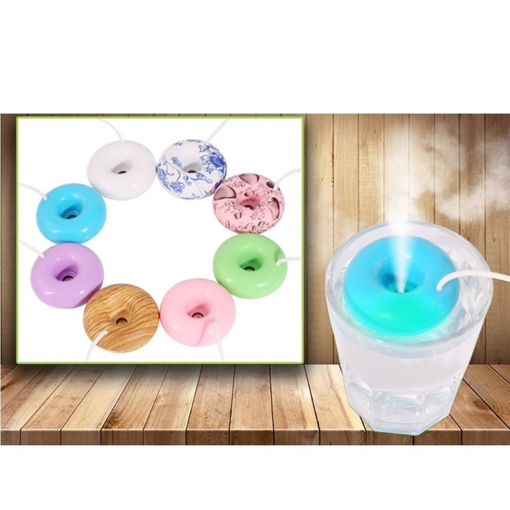Donut Luchtbevochtiger Aroma Essentiële Olie Diffuser Mini Vocht Fogger Humidifi Usb Aangedreven Mini Spuit Thuis Verstuiver Aromatherapie