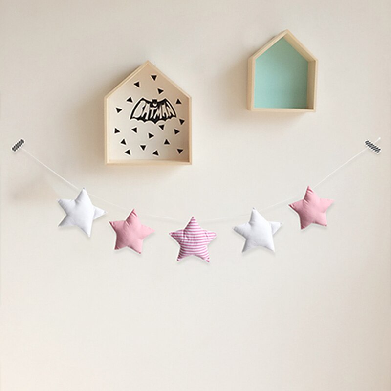 Décoration nordique pour chambre de bébé, décoration murale suspendue, tente, lit, étoile, guirlande, bannière de fête, fête prénatale, accessoires Photo