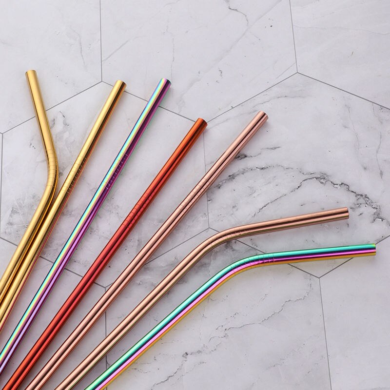 Drinking Twisted Straw Spoon Stainless Steel Long Handle Tea Scoop Coffee Stir Stick For Bar Party Dinnerware Set