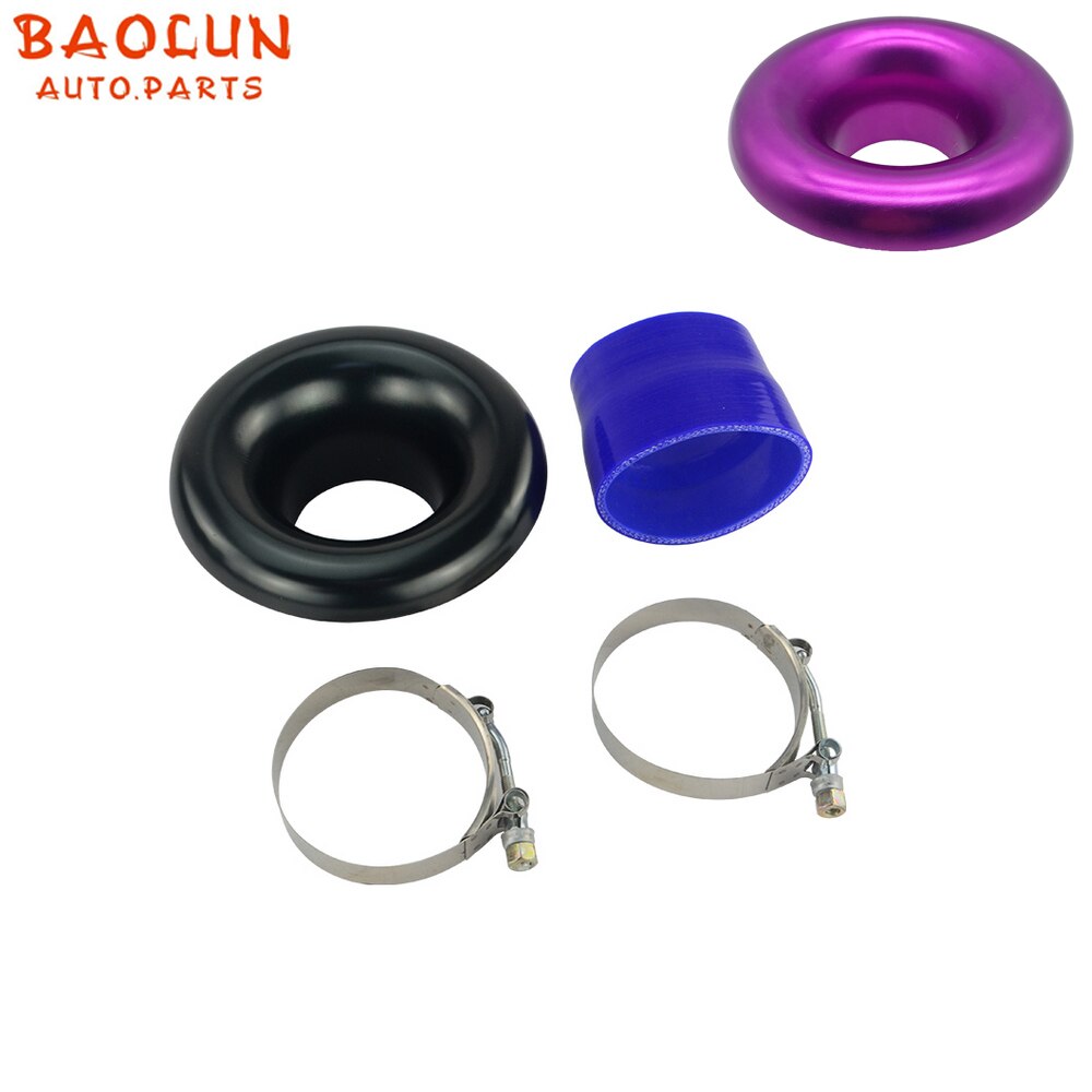 BAOLUN 3&quot; Short RAM Cold Air Compressor Intake Inlet Velocity Stack Turbo Horn Kit