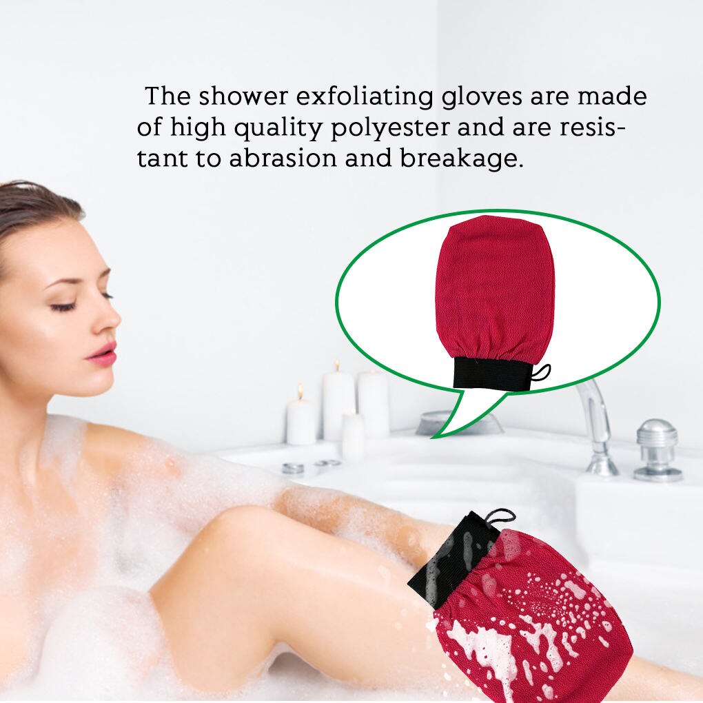 Gant de bain exfoliant pour enlever la peau morte, gommage, douche, corps, serviette de frottement pour le dos, les jambes, les bras, douche