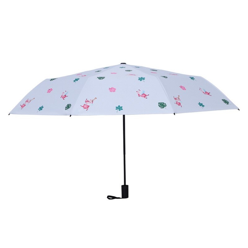 Mały świeży parasol flaming przezroczysty Sakura parasole kot kreskówkowy parasol ptak kreatywne parasole długi uchwyt: podręcznik świnia niebieski