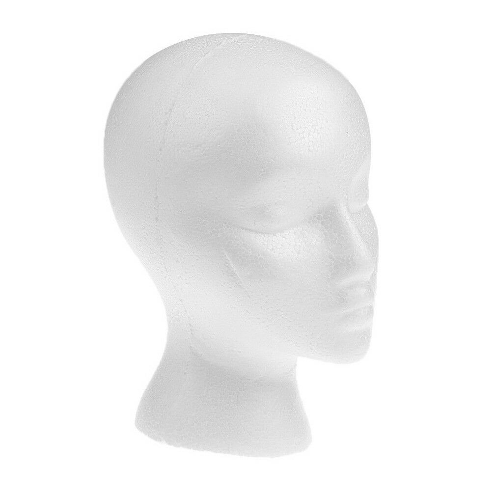 Vrouwelijke Witte Doorbuiging Hoofd Polystyreen Piepschuim Foam Hoofd Model Stand Pruik Haar Hoed Headset Mannequin Hoofd Display Stand Rack