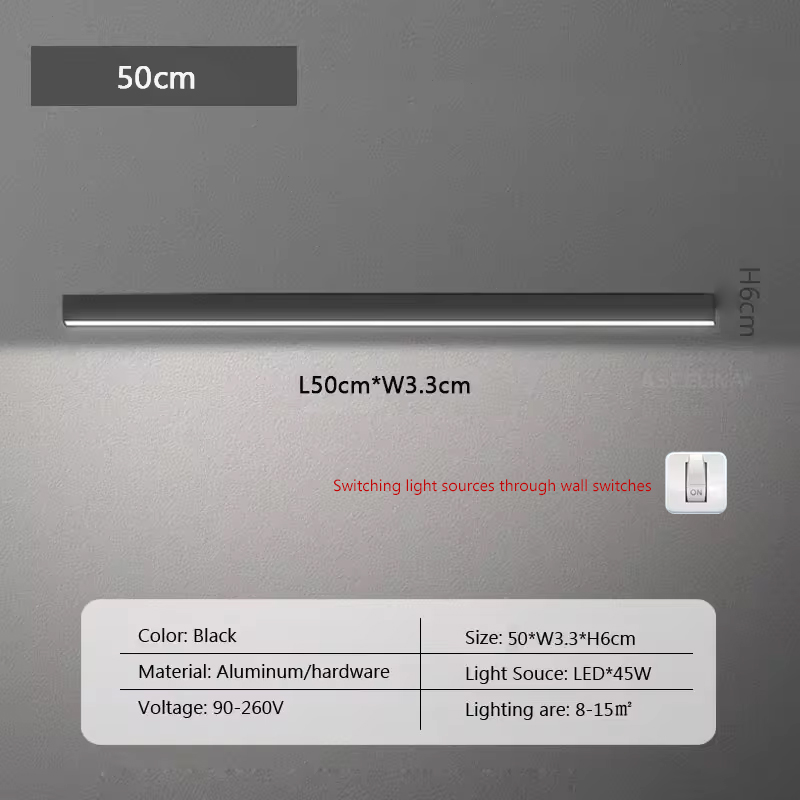 Lange LED-strip plafondlamp schijnwerper voor slaapkamer eetkamer woonkamer garderobe minimalistische led-plafondlamp binnendecoratie: Warm White / WHITE