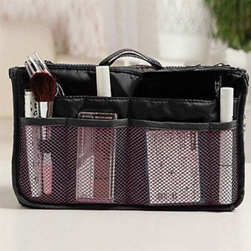 Coofit sac de rangement de voyage à compartiments multiples, sac de rangement de toilette, trousse de toilette de couleur unie pour voyage