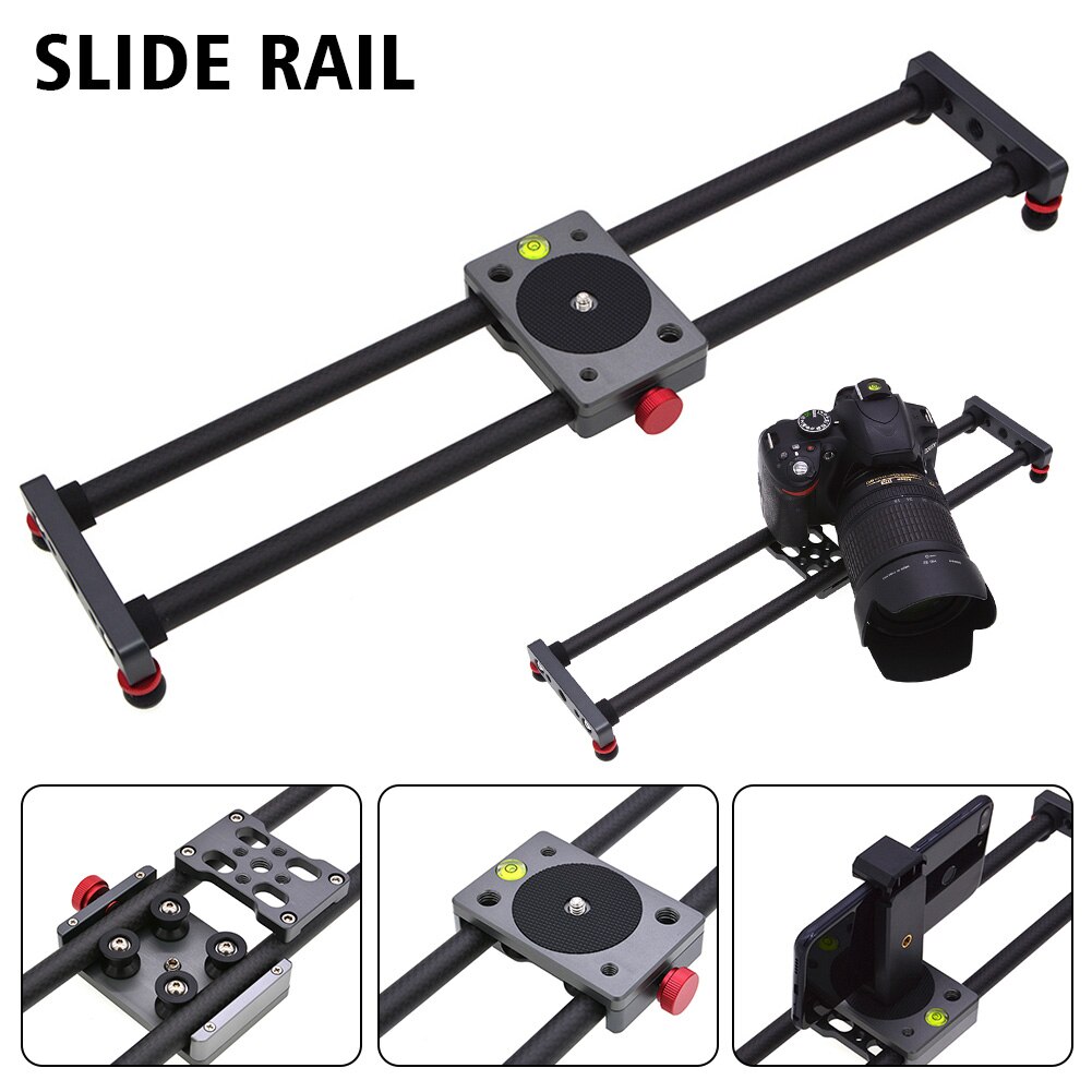 Universal DSLR 40cm Tripod Rail Carbon Fiber Portable Photography Stable Mini Camera Slider Desktop Video Stabilizer Dolly Track