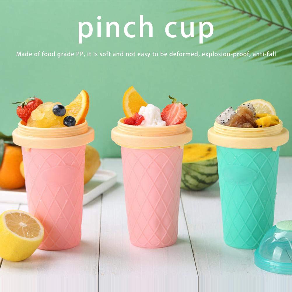 Silicone Smoothie Cup DIY Ice Cream Maker Homemade Double Layer Squeeze Cup Ice Slush Making Bottle Kitchen Tool
