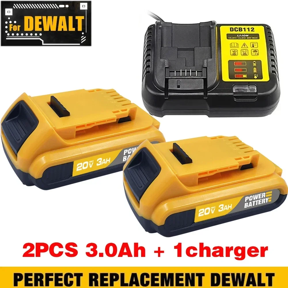 Batería DCB200 de 20V Compatible con herramientas eléctricas dewalt, herramienta eléctrica recargable de 18V y 12Ah, baterías de litio de 20V, 18 voltios, 18v, 12Ah