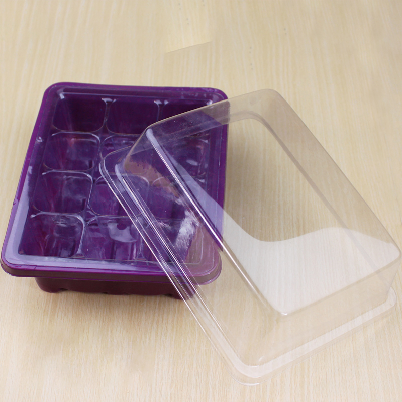 9/12 Hole Seed Seedling Device Germination Box Multi Purpose Planting Bag Plastic Nursery Pots Planting High Rate Tool: 12 hole purple