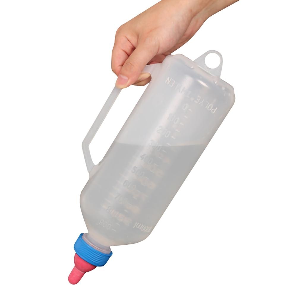 1.5l karitsan imupullo ruokinta vuohenmaitopullo kahvalla muovia kestävä