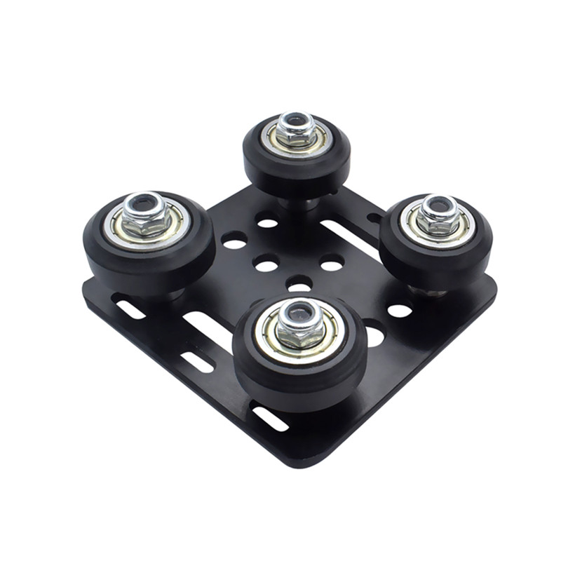 1 Set Openbuilds V-slot Gantry Plate T3x65.5x65.5 with Pulley Suites for 20X20 Series V-slot Aluminum Profiles 3D Printer Parts: black