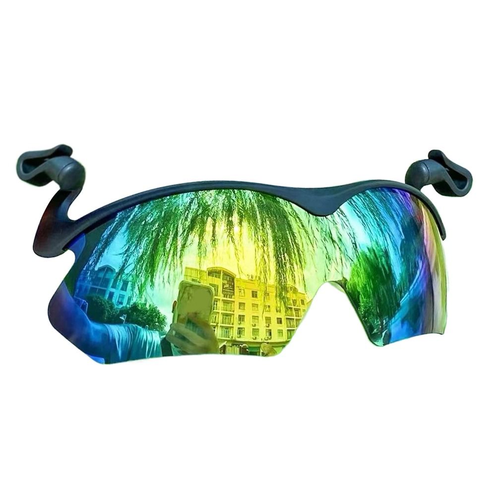 Adjustable Clip Cap Sports Sunglasses Flip-Up Cover UV Protection Polarized Sunglasses Clip On Hat Cycling Goggles: green