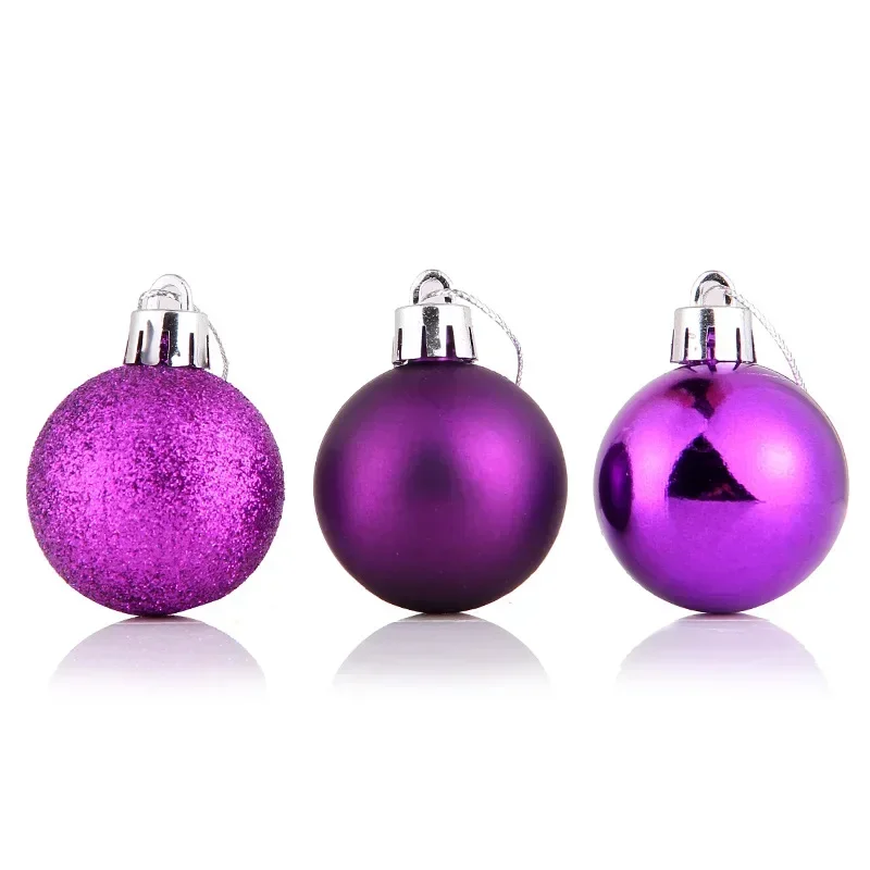24pcs/Box Christmas Balls Christmas Tree Ornaments Christmas Decoration for Home Party Christmas Hanging Pendant Christmas Balls: DARK GRAY / 4cm