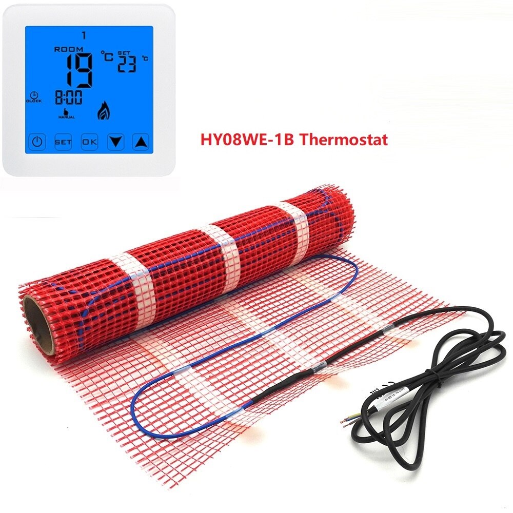 50cmX1m Warm Floor Heating Mat 220V 150w/m2 Room Heater with WiFi Thermostat: with HY08WE-1B
