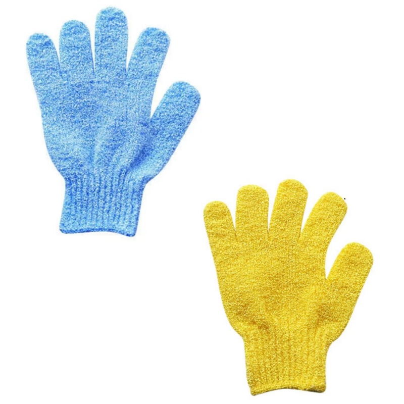 Guantes exfoliantes, esponja de baño para el cuerpo, eliminador de piel muerta, cepillo de ducha para baño, masajeador, exfoliante, baño mágico, 2 uds.: Naranja