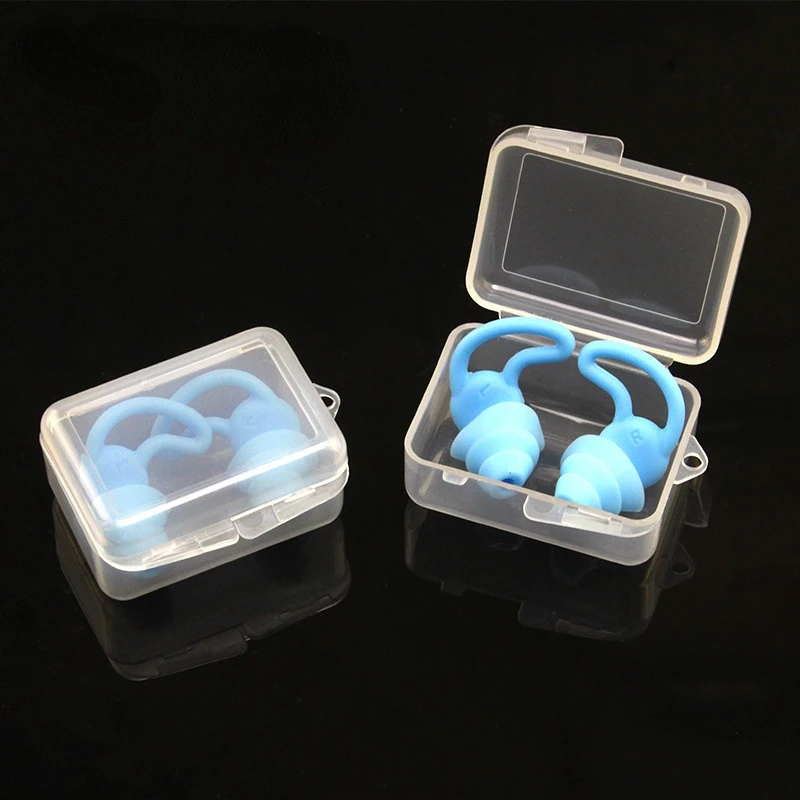 Tapones para los oídos para nadar, tapones para los oídos antiruido para dormir, snorkel, surf, impermeables, antiruido, 1 par: Morado