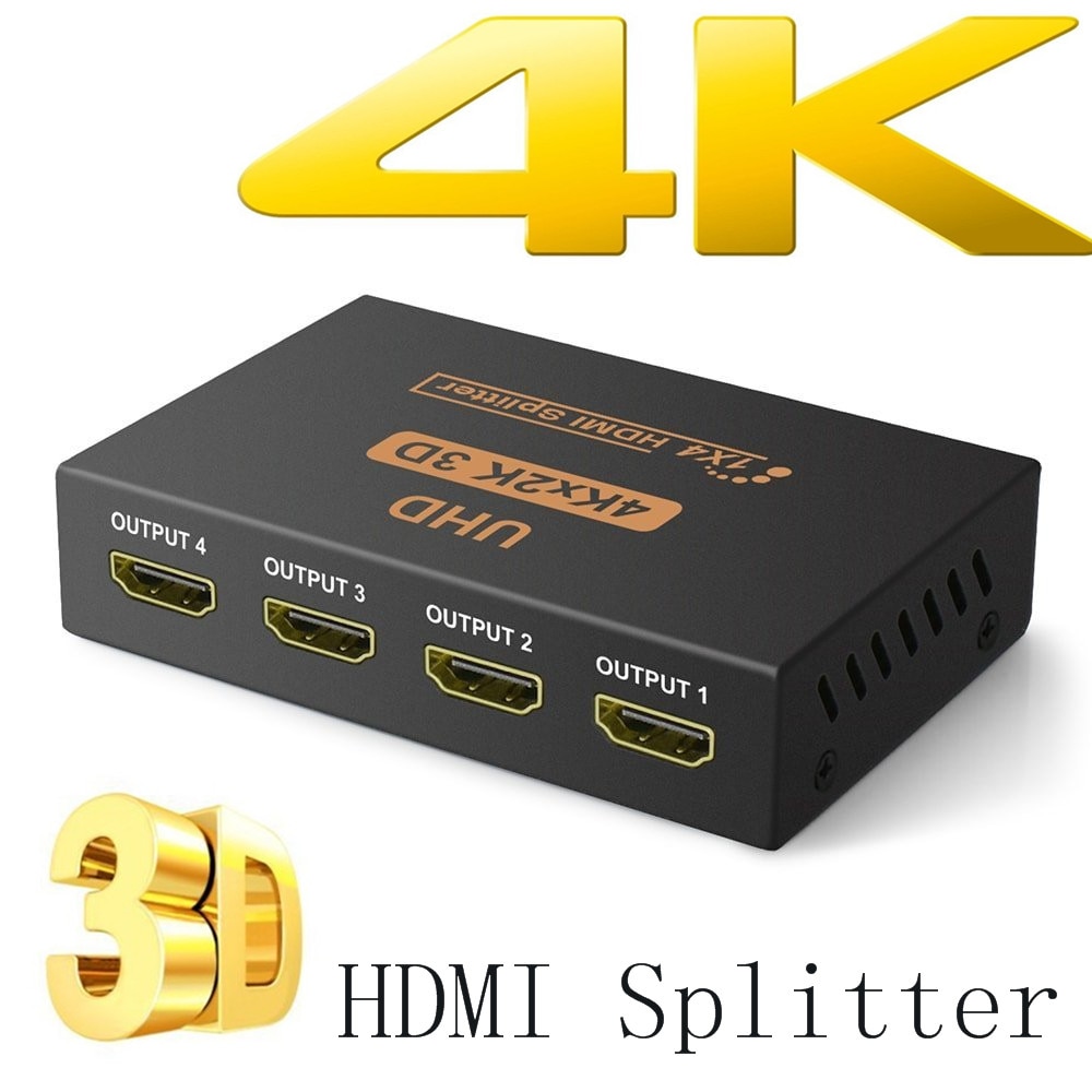 BESIUNI 4K HDMI Splitter Full HD 1080p Video HDMI Switch Switcher 1X2 1X4 Dual display Voor HDTV DVD PS3 Xbox