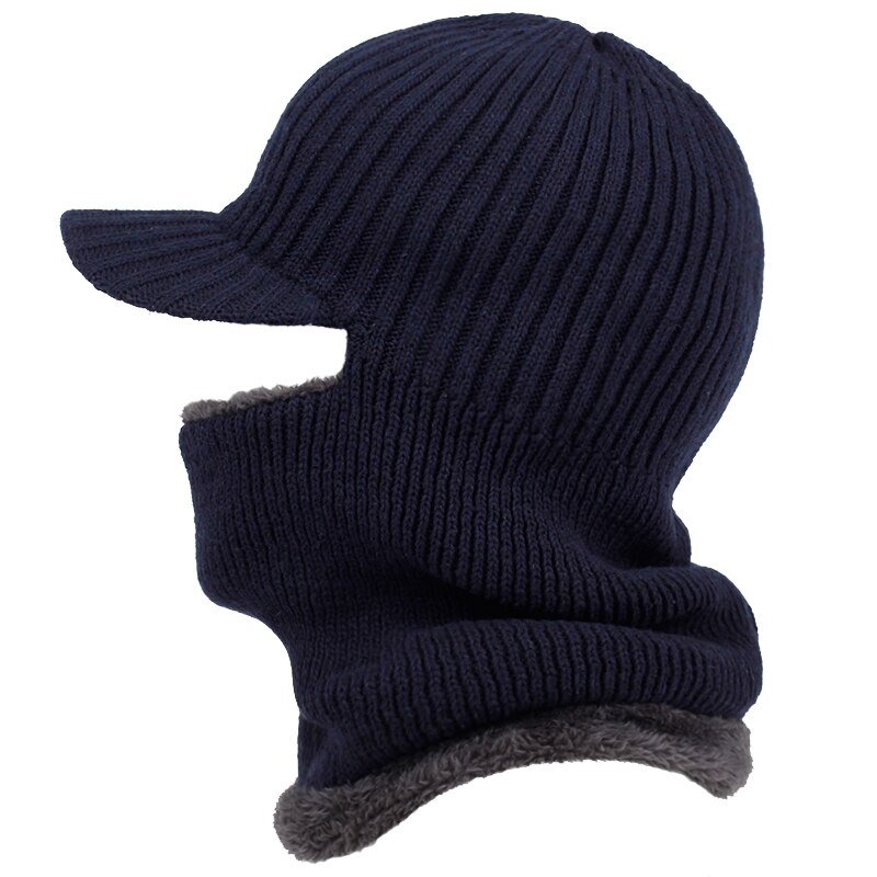 Uldhætte med hætte ridning vindtæt kold hat plus fløjlfortykning hætte med hætte udendørs varm krave vinterhætter