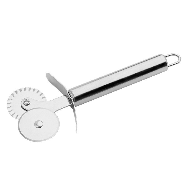 1 Pack Stainless Steel Double Wheel Pizza Cutter Pastry Slicer Multi-Use Kitchen Gadget Double Pastry Wheel Cutter