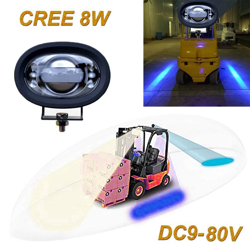 LED Straight Linear Forklift Area Warehouse Truck Security Indicator 8W-Cree Blue Work Light Zone Risk Danger Area Warning Light: Default Title