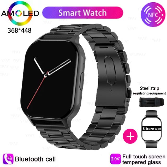 HK26 Inteligentny zegarek Mężczyźni Kobiety 2,4-calowy ekran AMOLED Bluetooth Połączenie Muzyka NFC AI Głos Niestandardowa tarcza sport zdatność naganiacz zwierza Smartwatch: SZARY